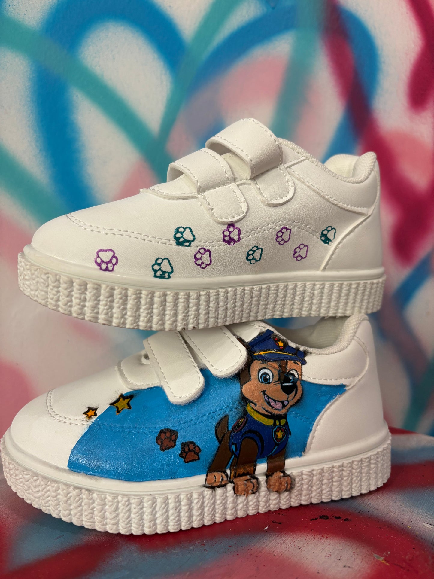 Scarpa Sportiva Bianca Paw Patrol Dipinta a Mano