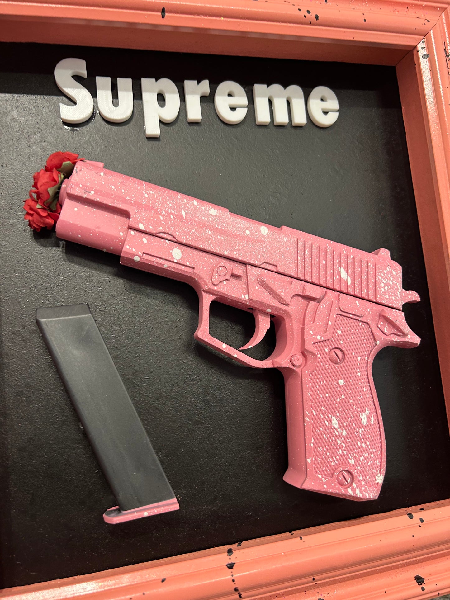 Quadro 3D- Gun Rose Design