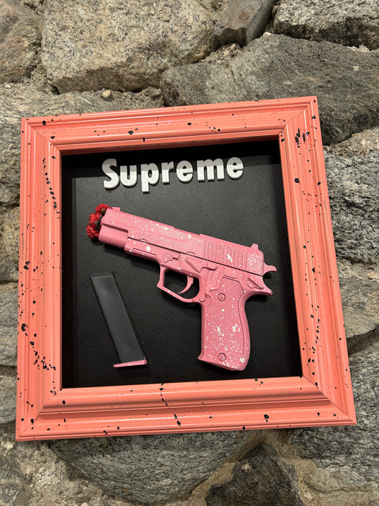 Quadro 3D- Gun Rose Design