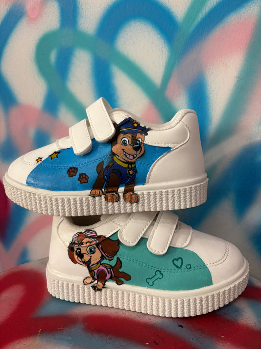 Scarpa Sportiva Bianca Paw Patrol Dipinta a Mano