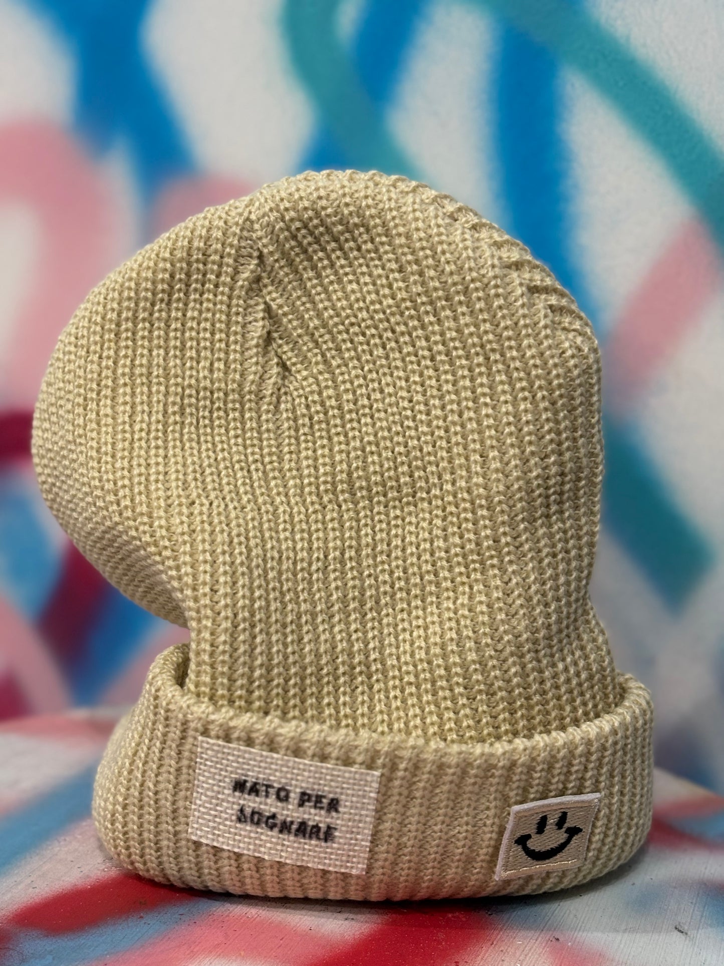 Cappellino Beanie Panna – “Nato per sognare” – Unisex, Pezzo unico