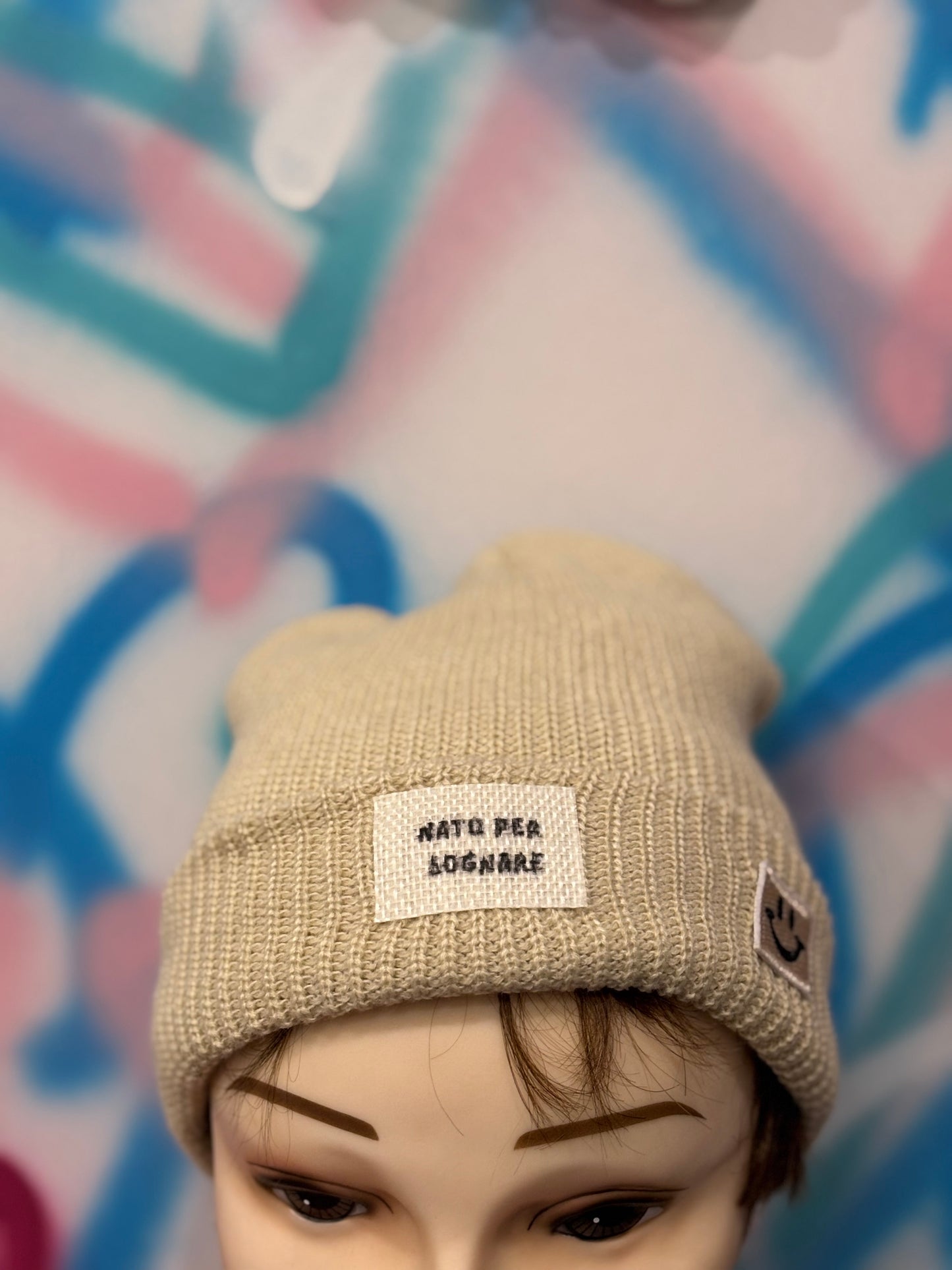 Cappellino Beanie Panna – “Nato per sognare” – Unisex, Pezzo unico