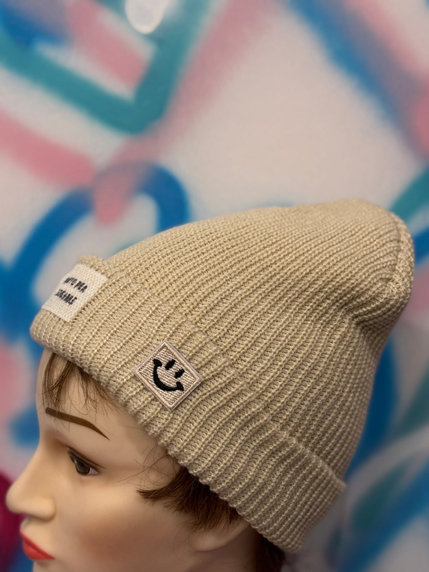 Cappellino Beanie Panna – “Nato per sognare” – Unisex, Pezzo unico