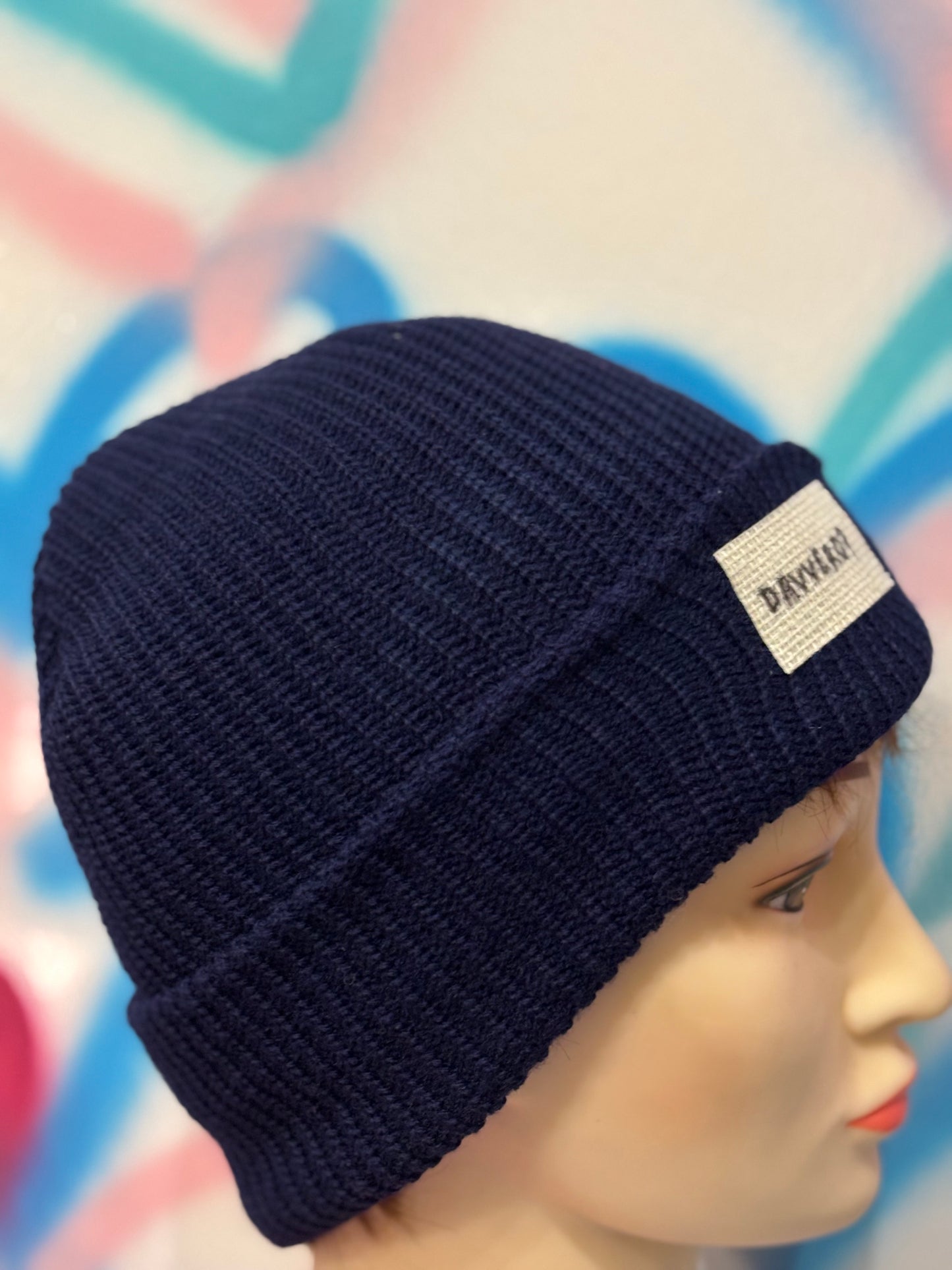 Cappellino Beanie Blu Navy – “Davvero?” – Unisex, Pezzo unico