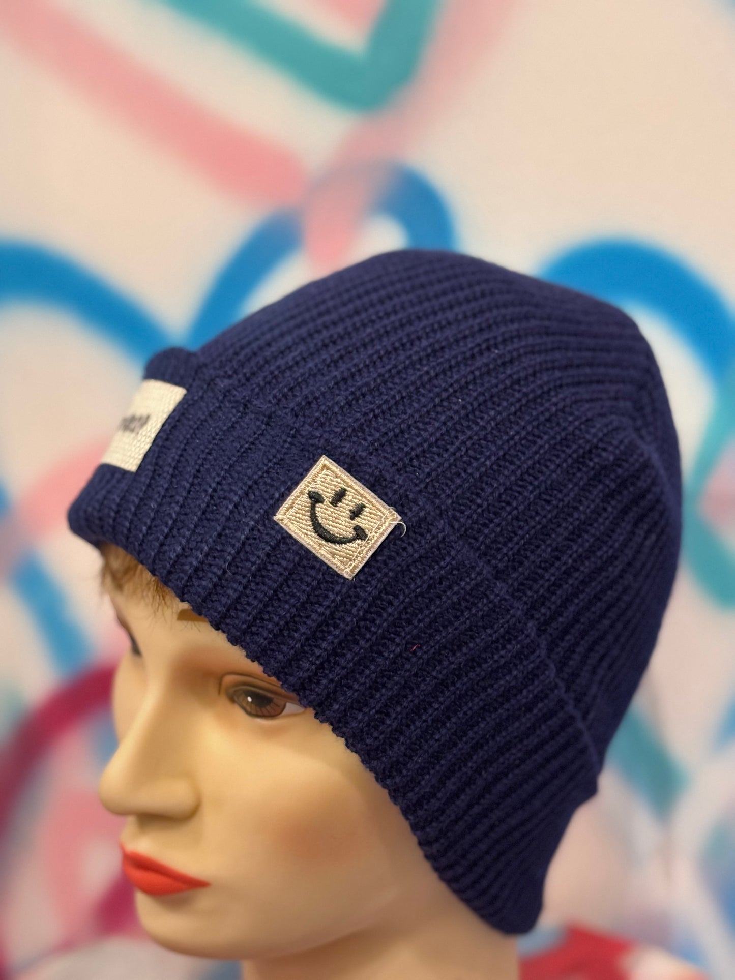 Cappellino Beanie Blu Navy – “Davvero?” – Unisex, Pezzo unico